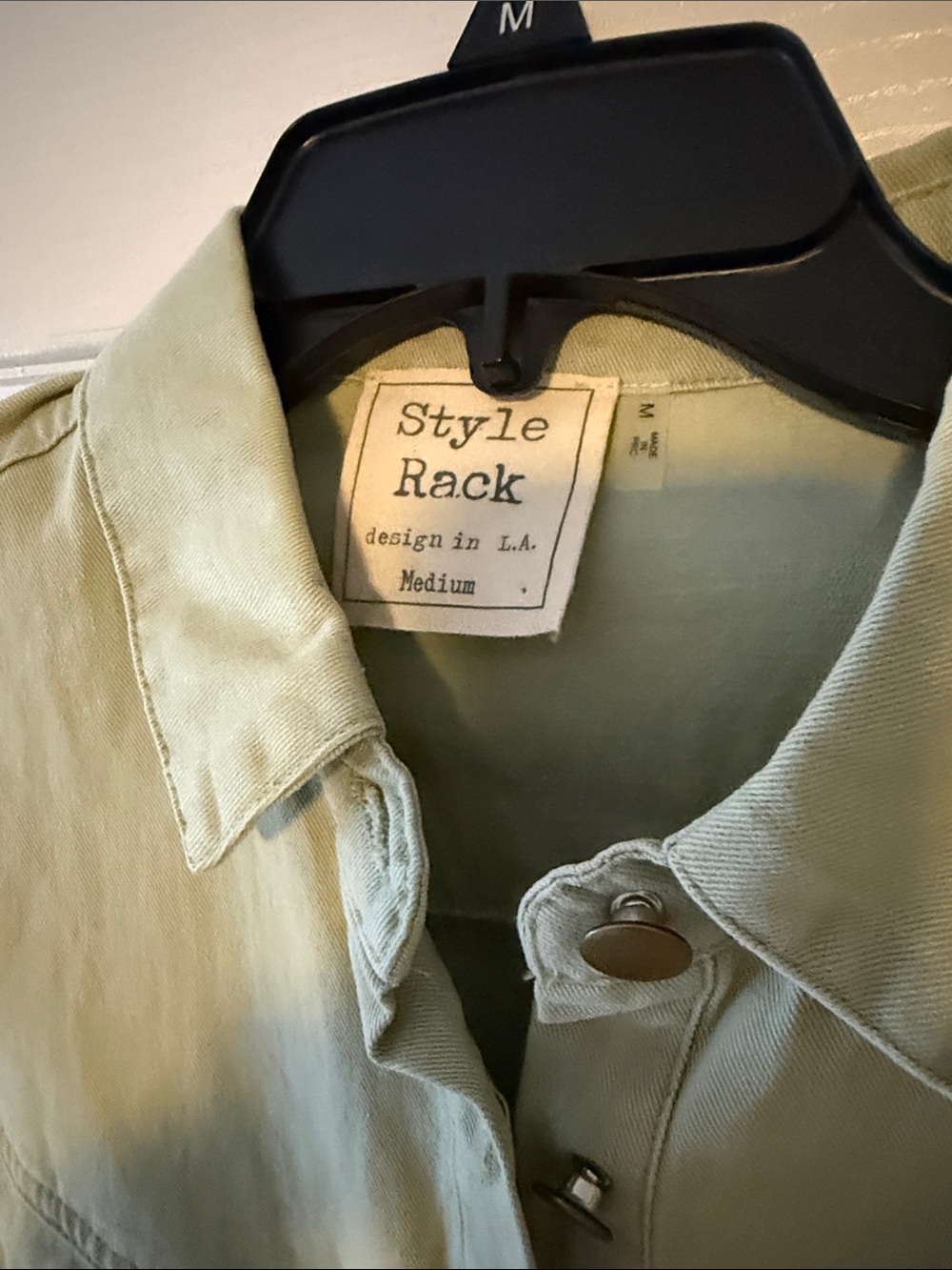 Style Rack Sage Green Button-Front Shirt - Picture 2 of 4